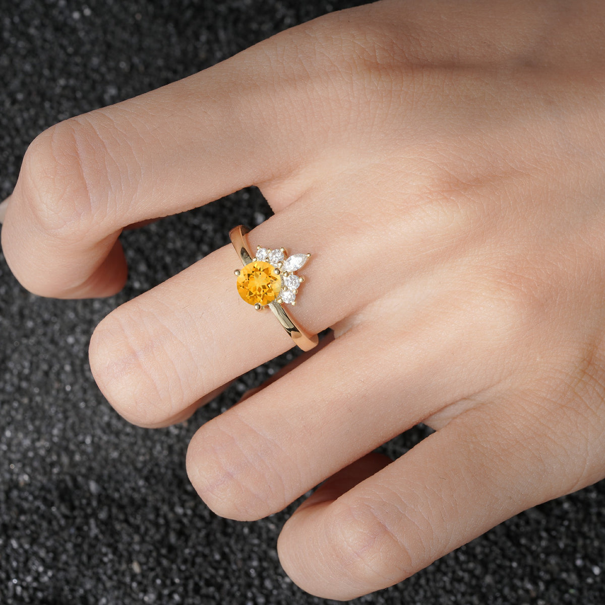 SR07460 Citrine Ring - Rose-Gold