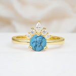SR07460 Turquoise Ring - Yellow-Gold