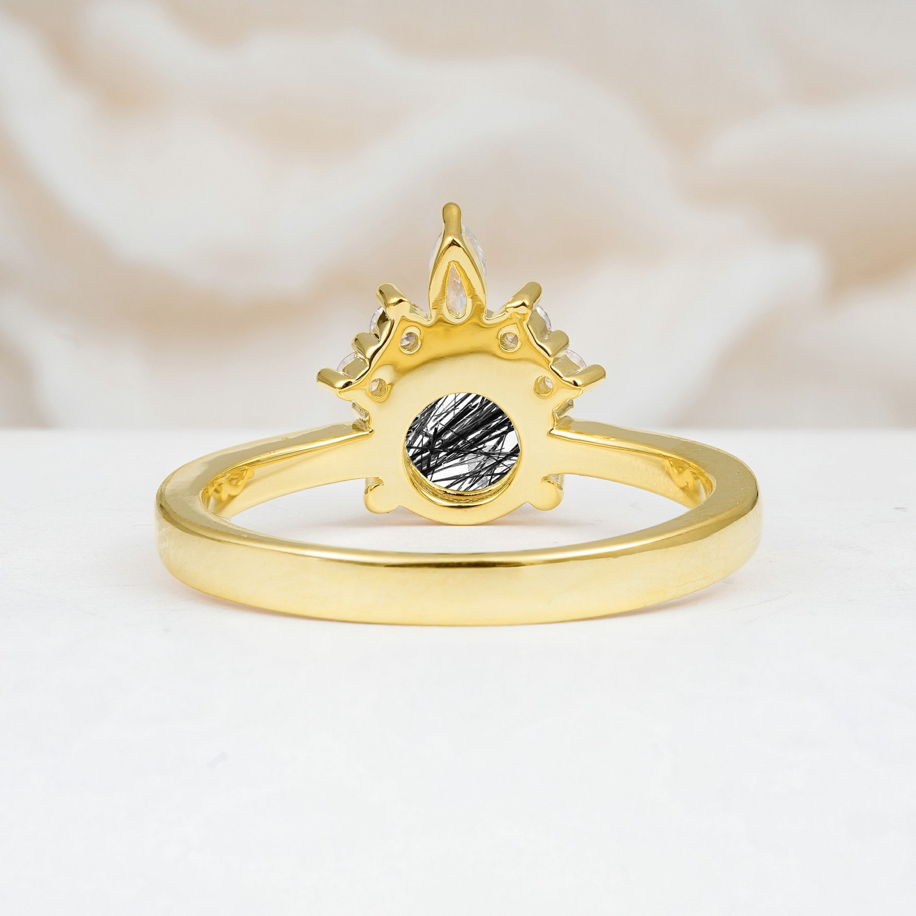SR07460 Black Rutilated Quartz Ring - Additional view