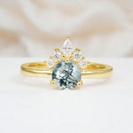 SR07460 Moss Agate Ring - Yellow-Gold