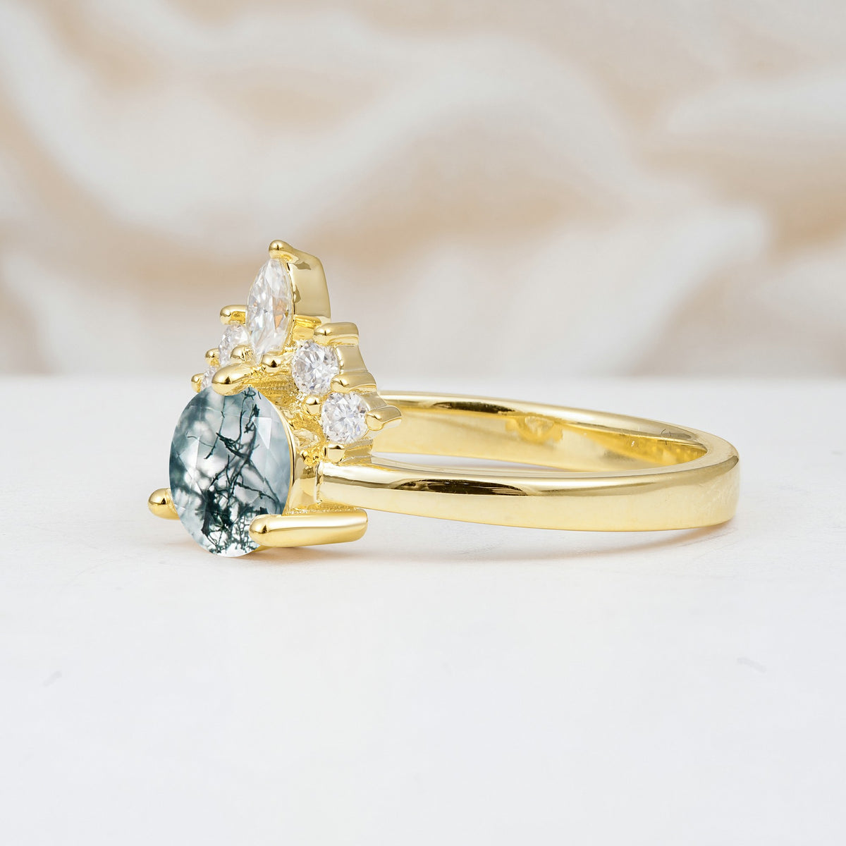 SR07460 Moss Agate Ring - Additional view