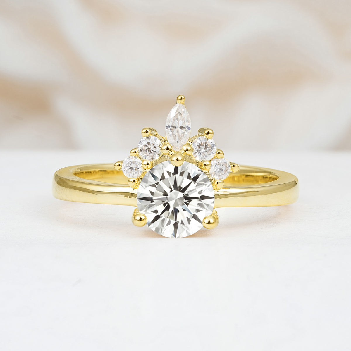 SR07460 Lab Diamond Ring - Yellow-Gold