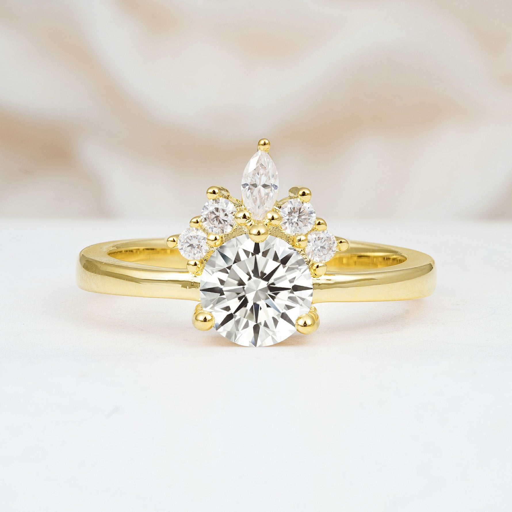 SR07460 Lab Diamond Ring - Yellow-Gold