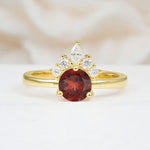 SR07460 Garnet Ring - Yellow-Gold