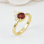 SR07460 Garnet Ring - White-Gold