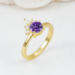 SR07460 Amethyst Ring - White-Gold