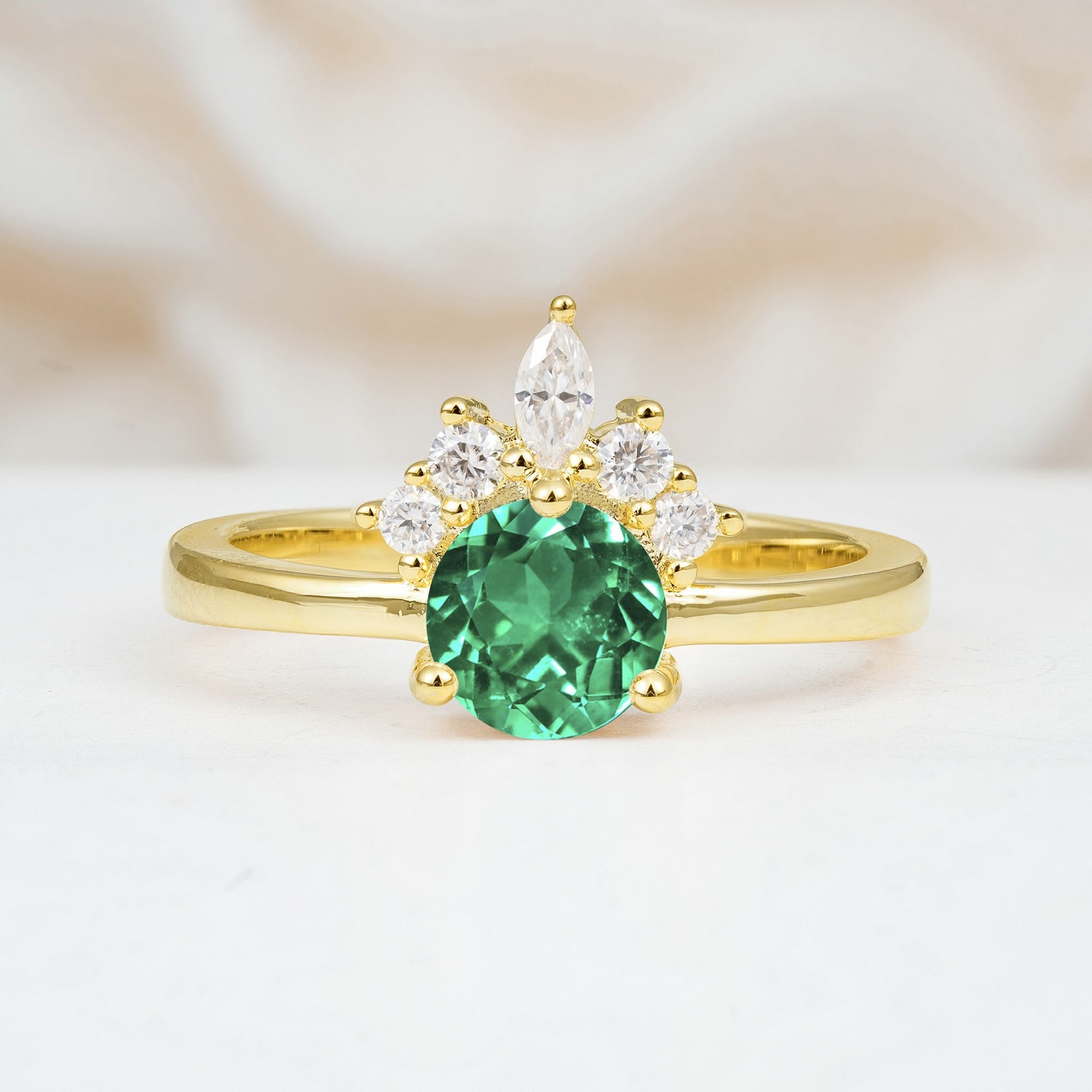 SR07460 Emerald Ring - Yellow-Gold