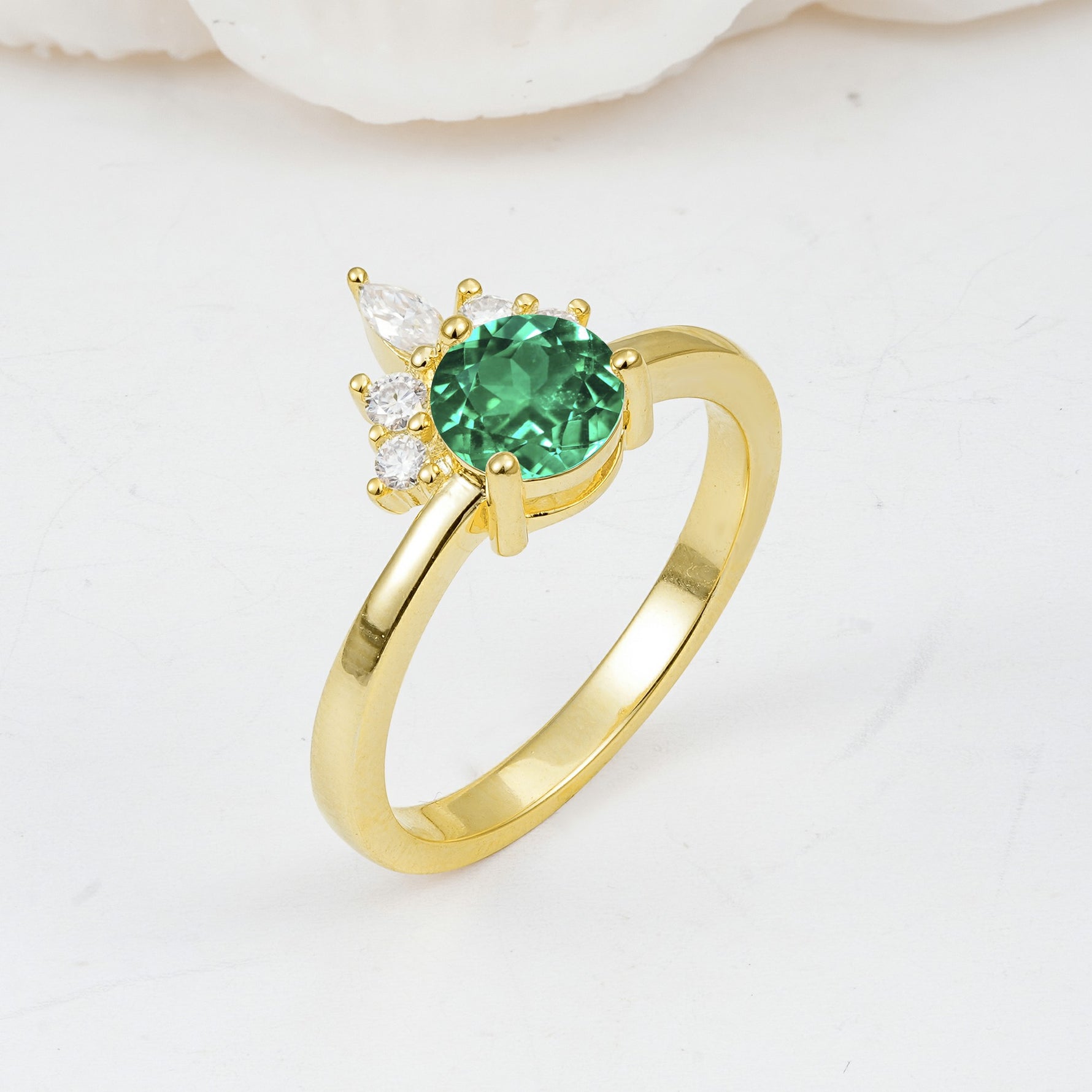 SR07460 Emerald Ring - White-Gold