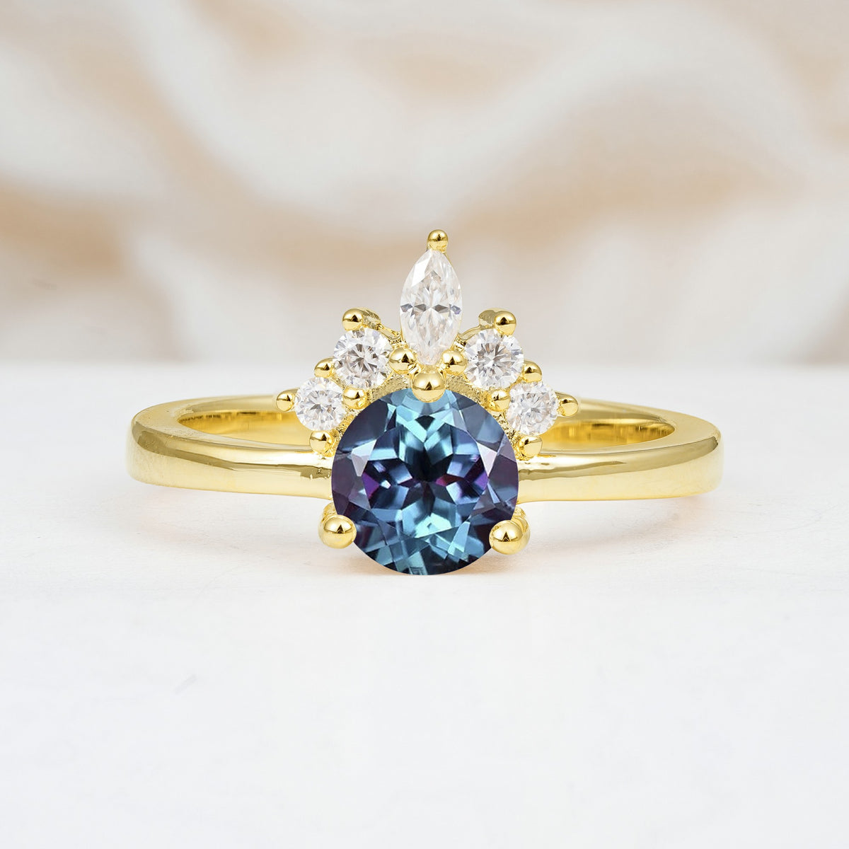 SR07460 Alexandrite Ring - Yellow-Gold