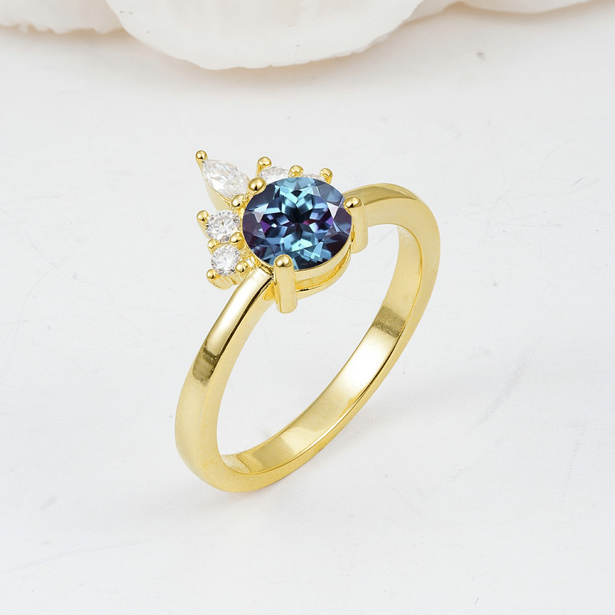 SR07460 Alexandrite Ring - White-Gold
