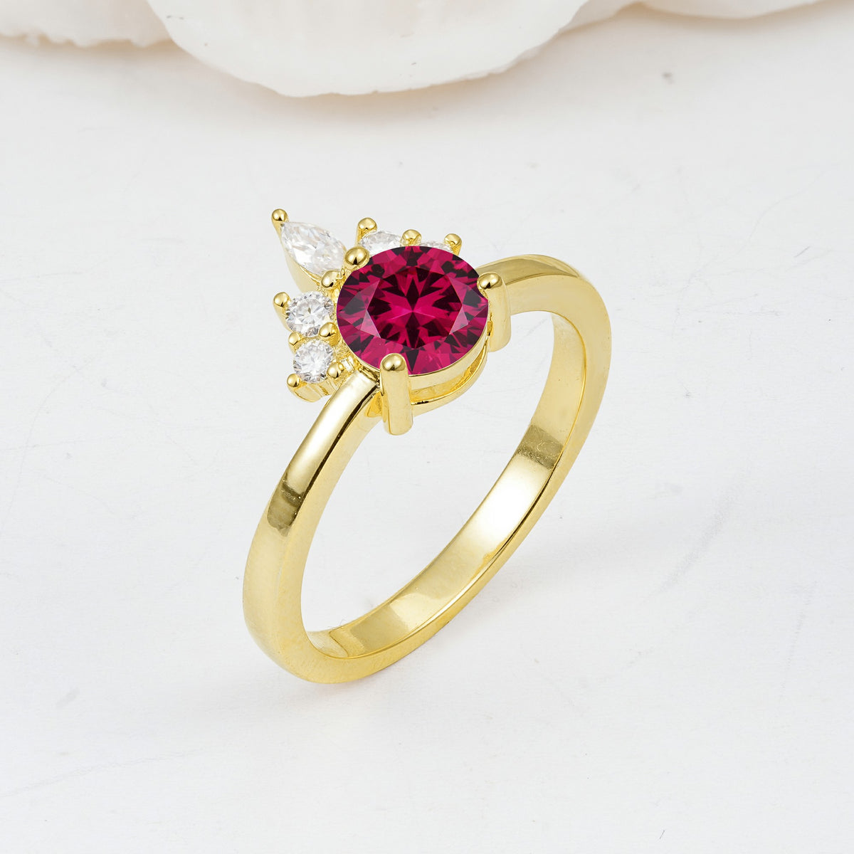 SR07460 Ruby Ring - White-Gold