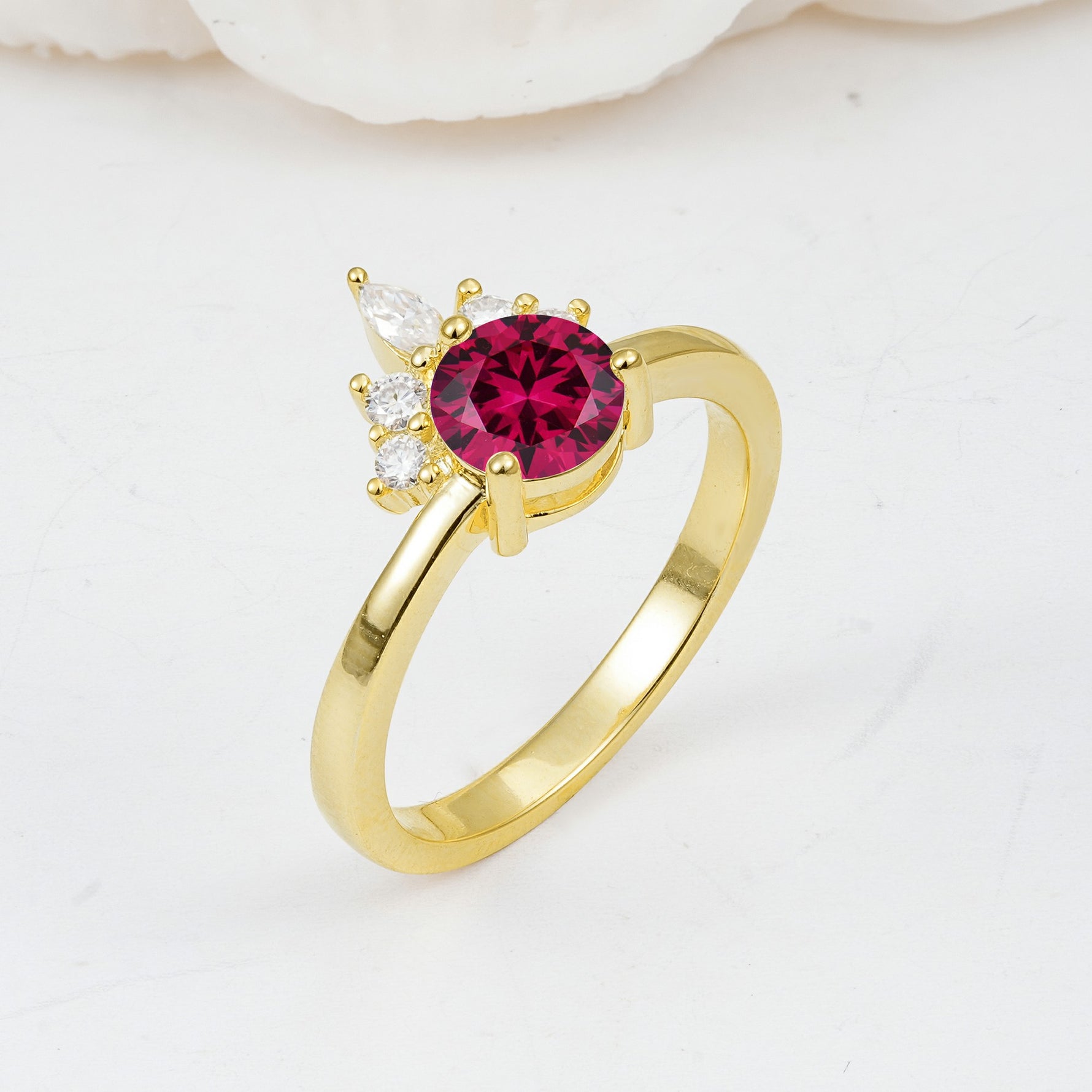 SR07460 Ruby Ring - White-Gold