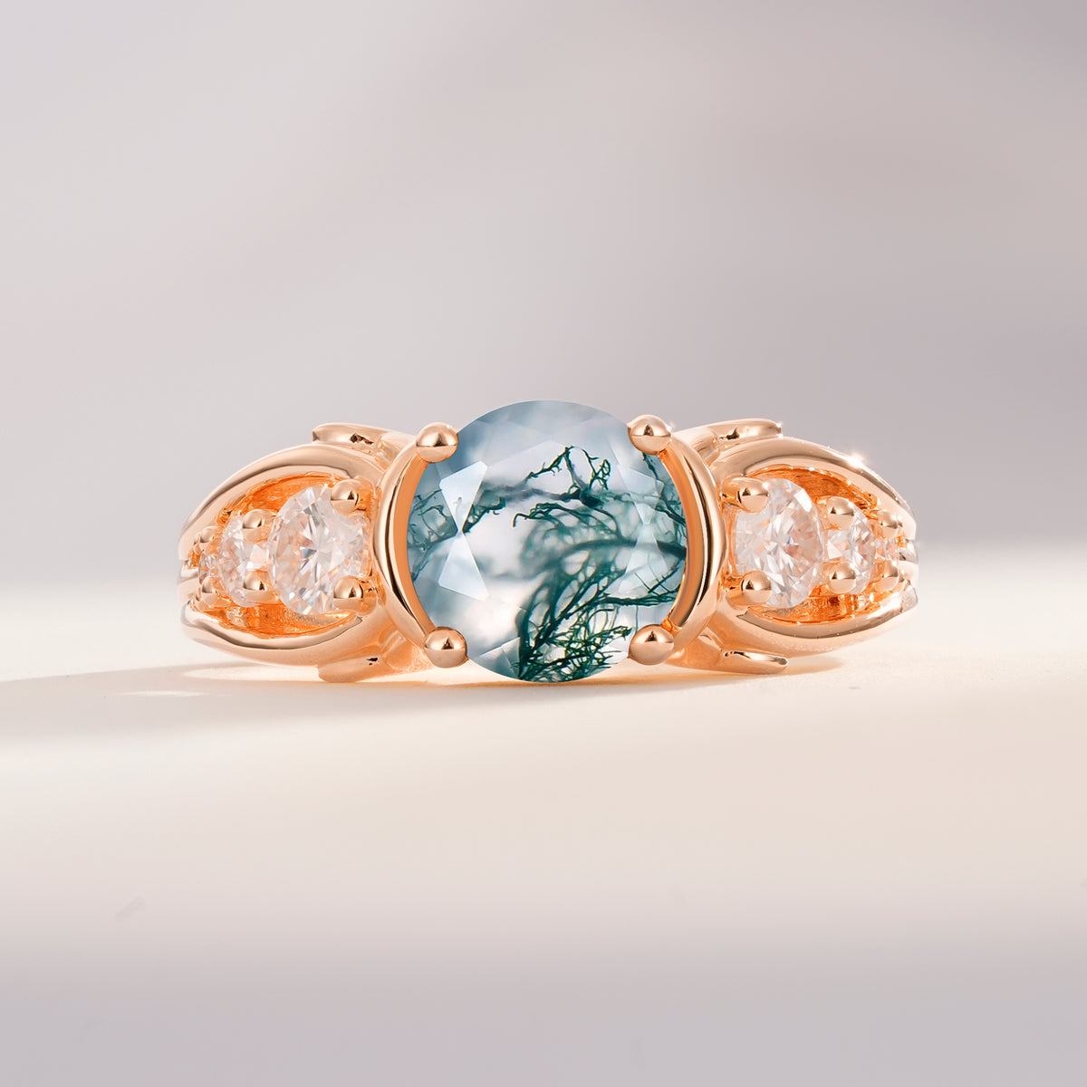 SR08639 Moss Agate Ring - Additional view