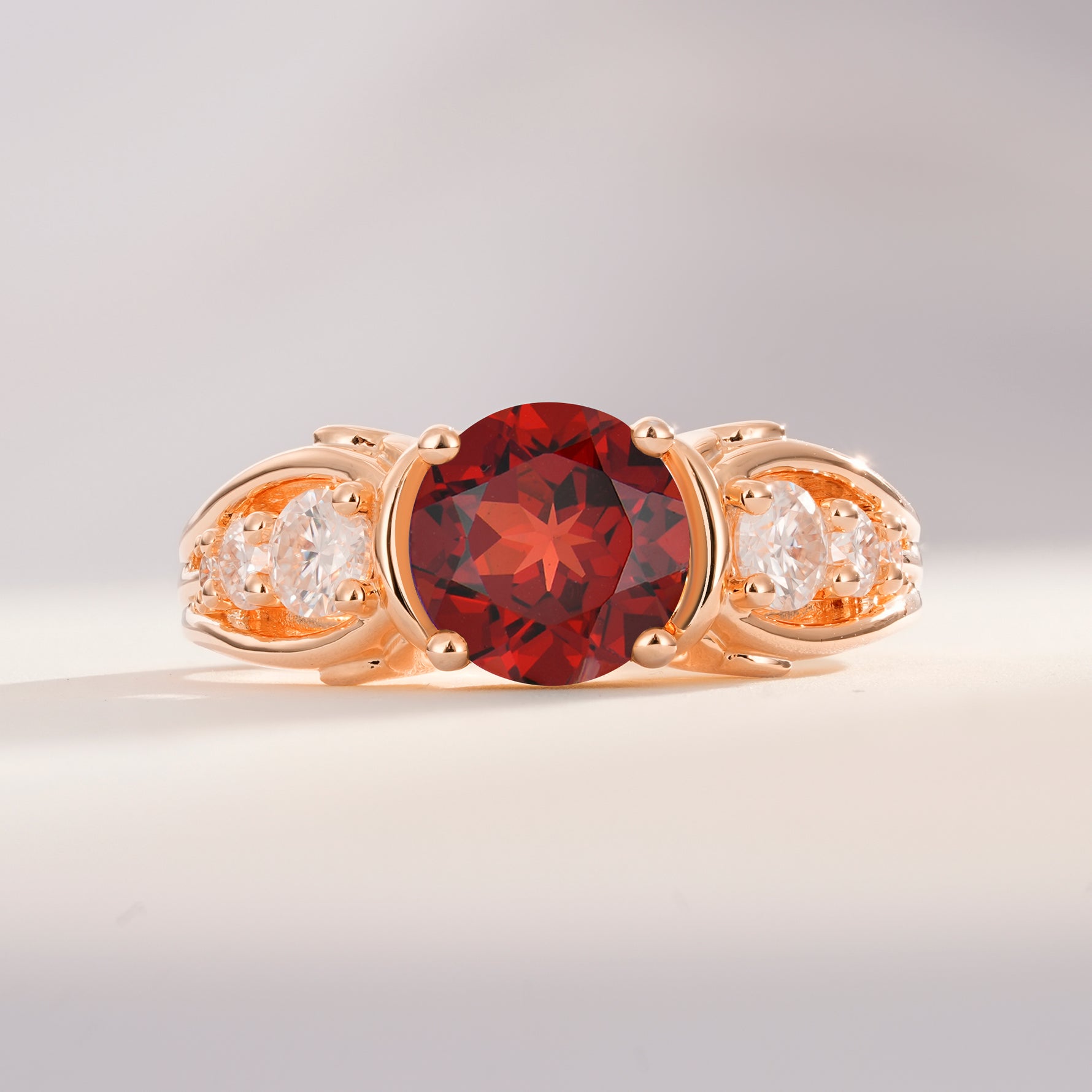 SR08639 Garnet Ring - Additional view