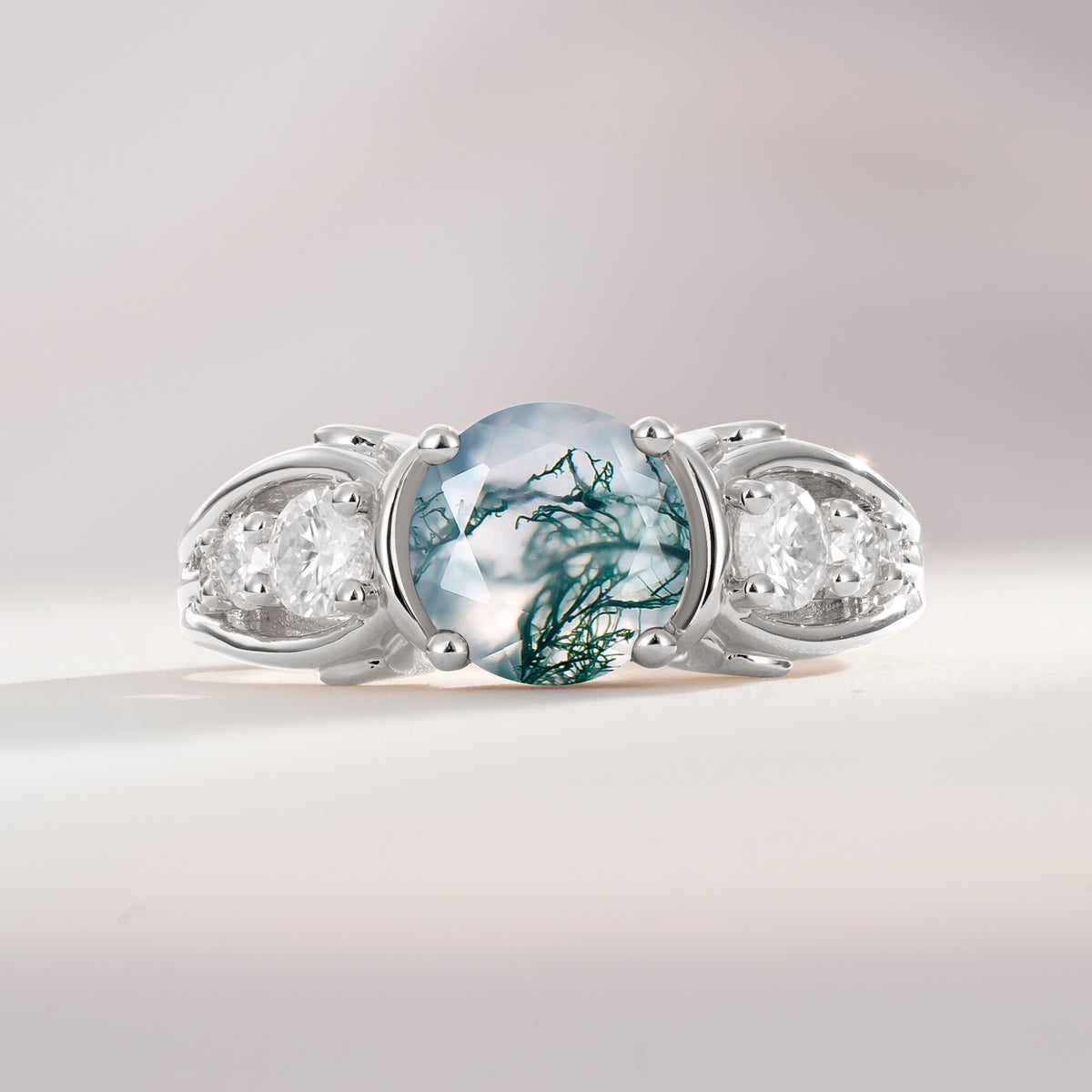 SR08639 Moss Agate Ring - Additional view