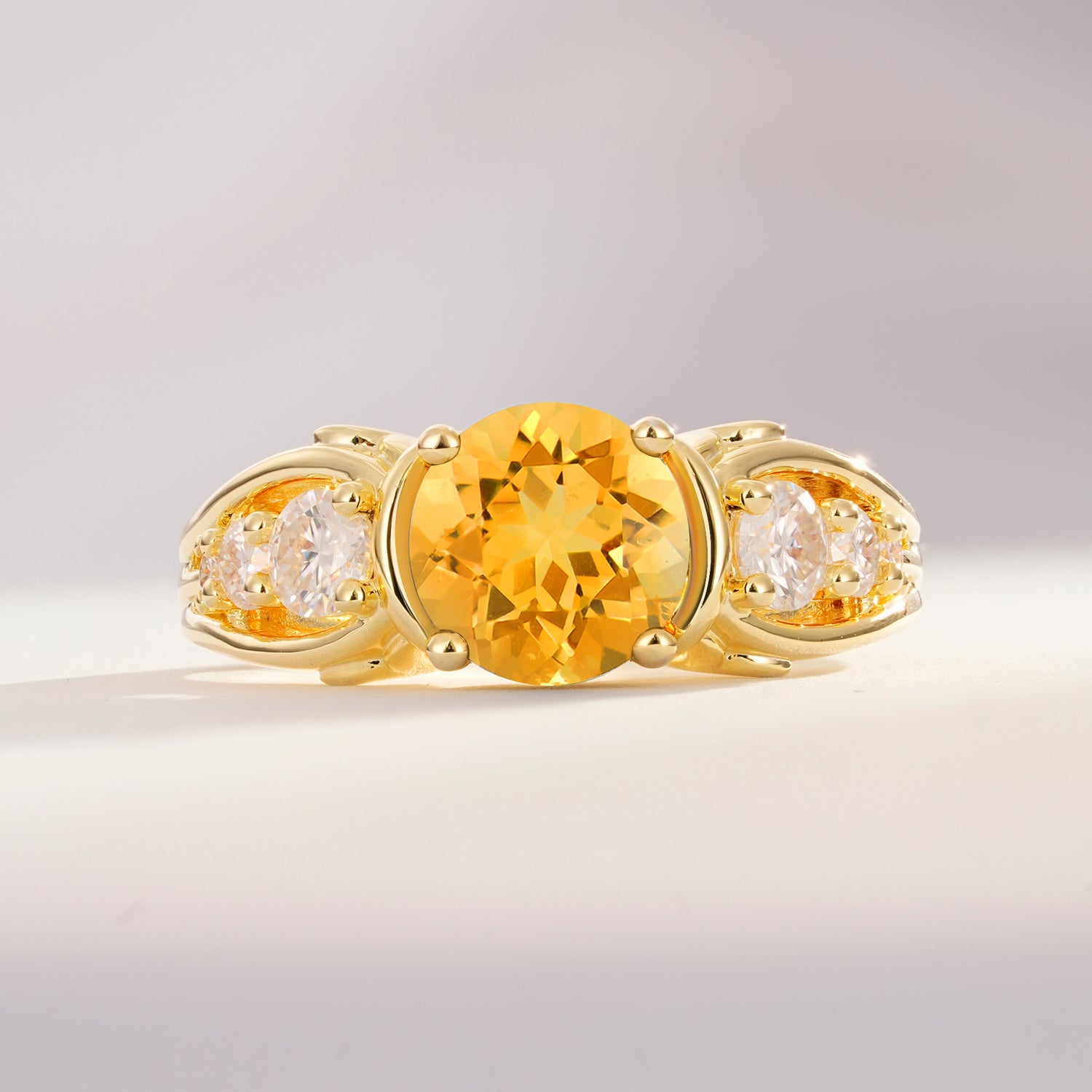 SR08639 Citrine Ring - Yellow-Gold