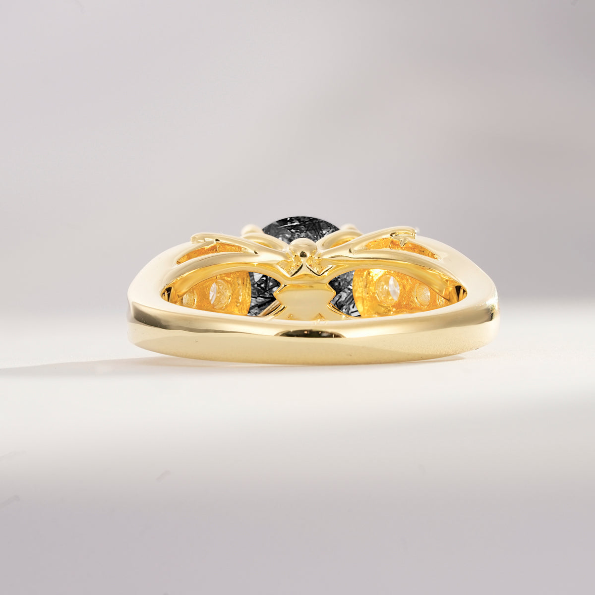 SR08639 Black Rutilated Quartz Ring - Additional view