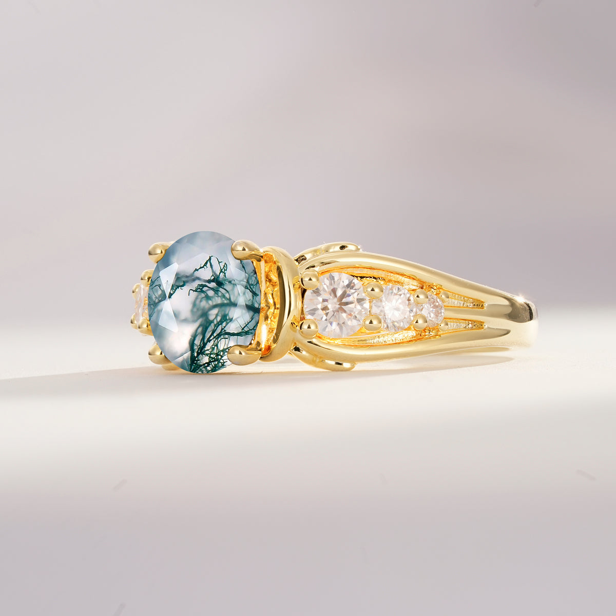 SR08639 Moss Agate Ring - Additional view
