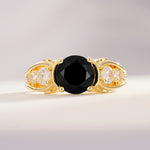SR08639 Black Onyx Ring - Yellow-Gold
