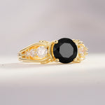 SR08639 Black Onyx Ring - White-Gold