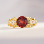 SR08639 Garnet Ring - Yellow-Gold