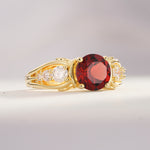SR08639 Garnet Ring - White-Gold