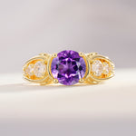 SR08639 Amethyst Ring - Yellow-Gold