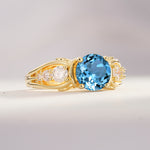 SR08639 Aquamarine Ring - White-Gold