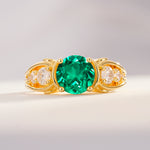 SR08639 Emerald Ring - Yellow-Gold