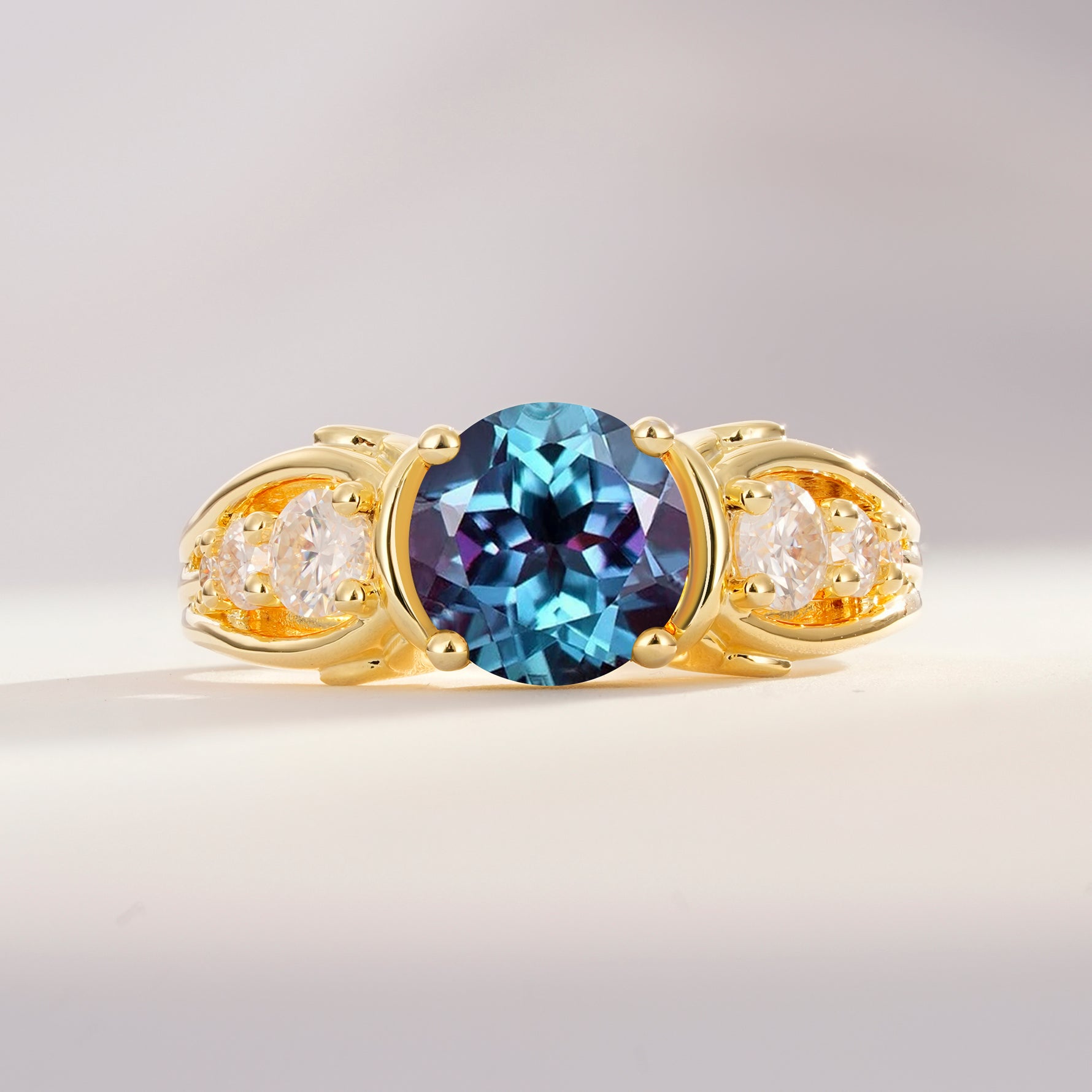 SR08639 Alexandrite Ring - Yellow-Gold