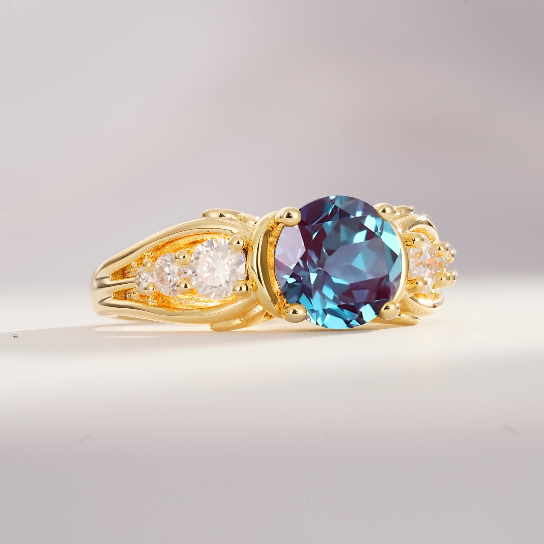 SR08639 Alexandrite Ring - White-Gold