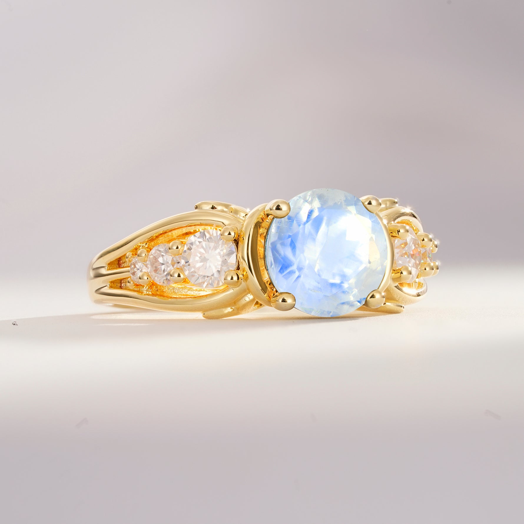 SR08639 Moonstone Ring - White-Gold