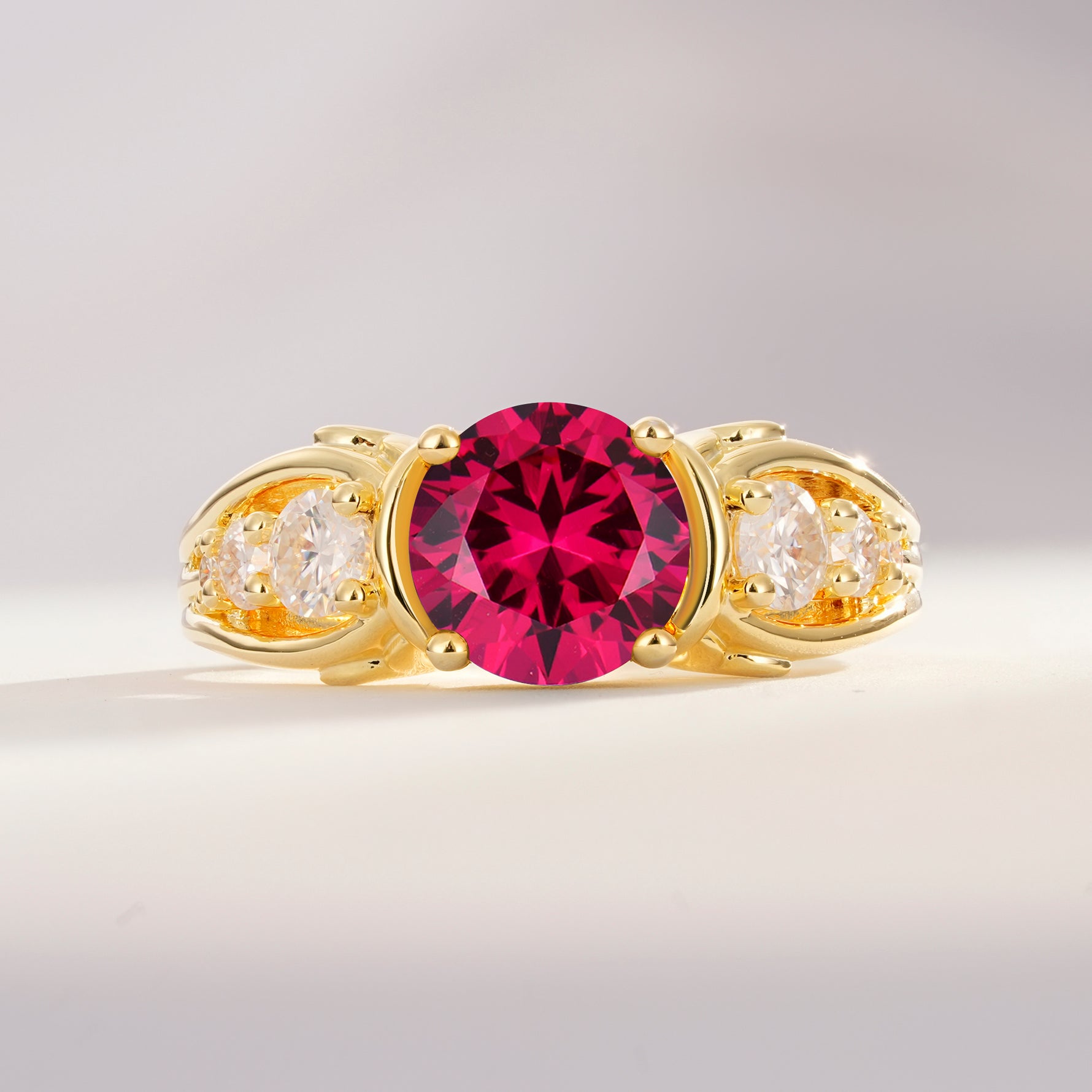 SR08639 Ruby Ring - Yellow-Gold