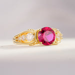 SR08639 Ruby Ring - White-Gold