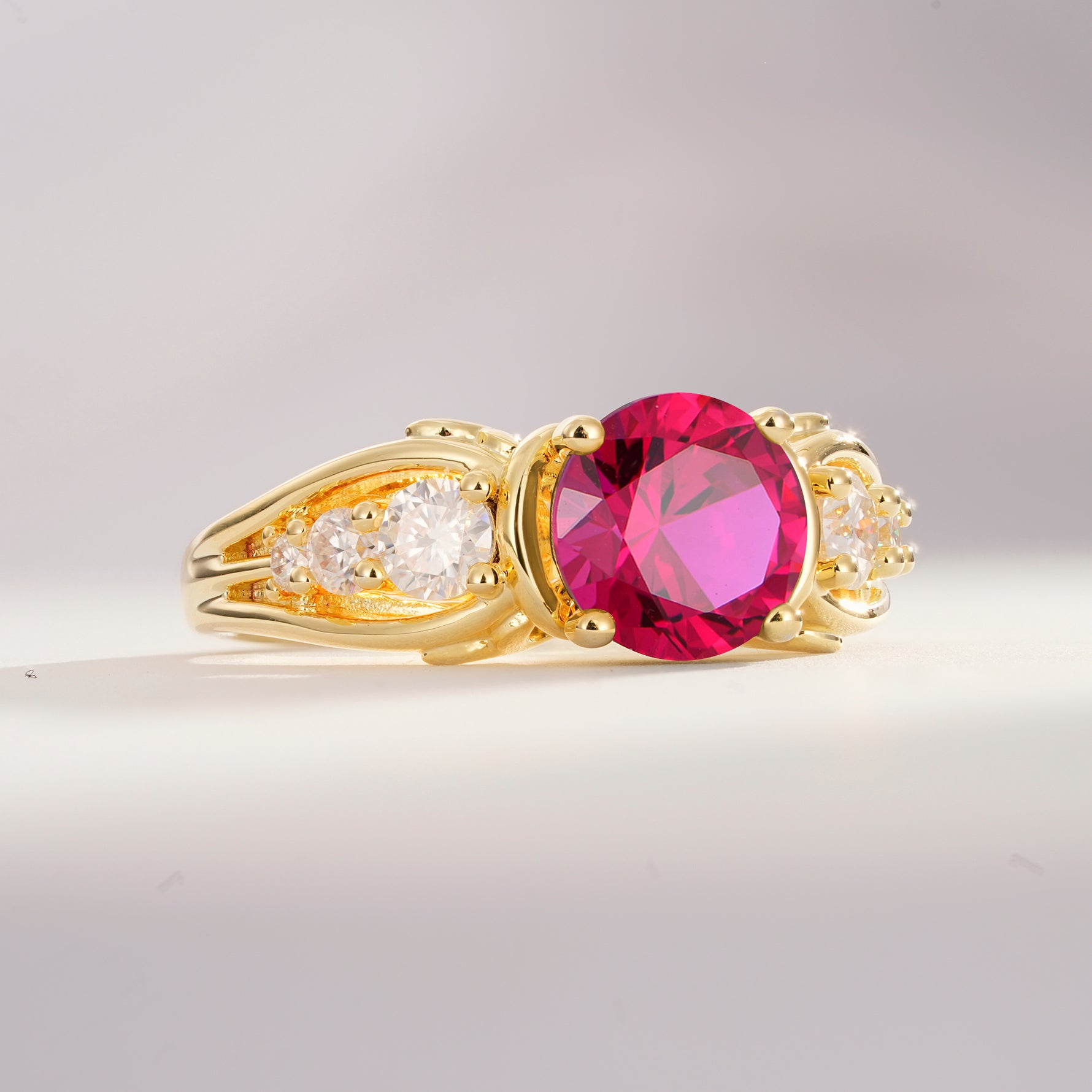 SR08639 Ruby Ring - White-Gold