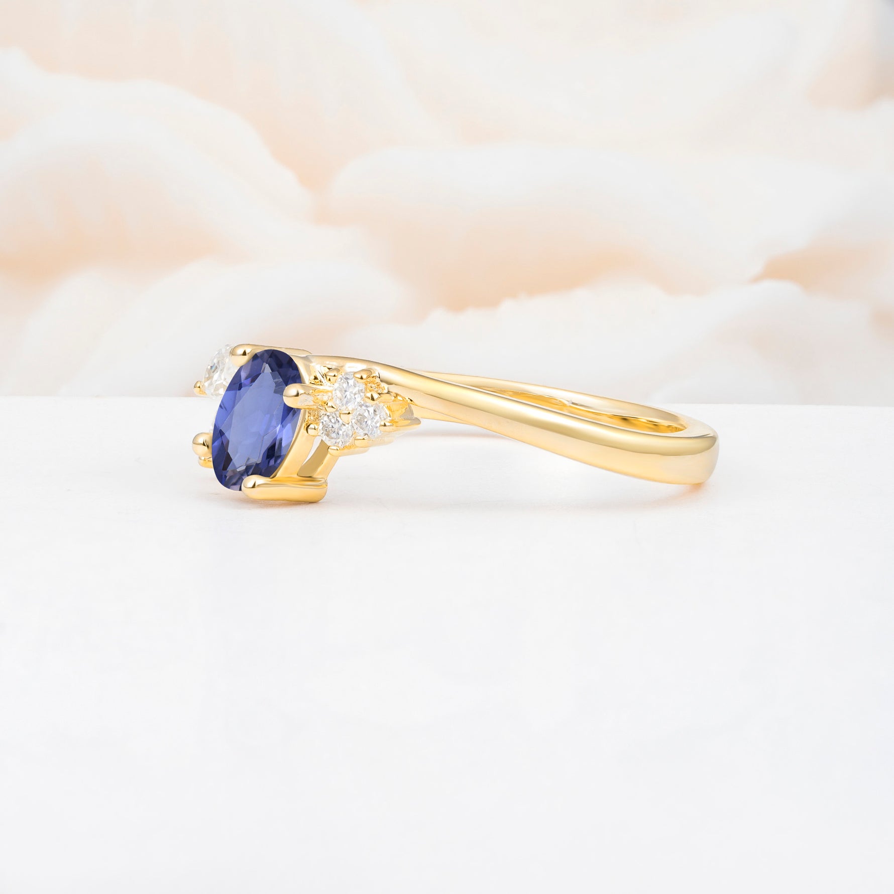 SR08714 Tanzanite Ring - White-Gold
