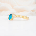 SR08714 Turquoise Ring - White-Gold