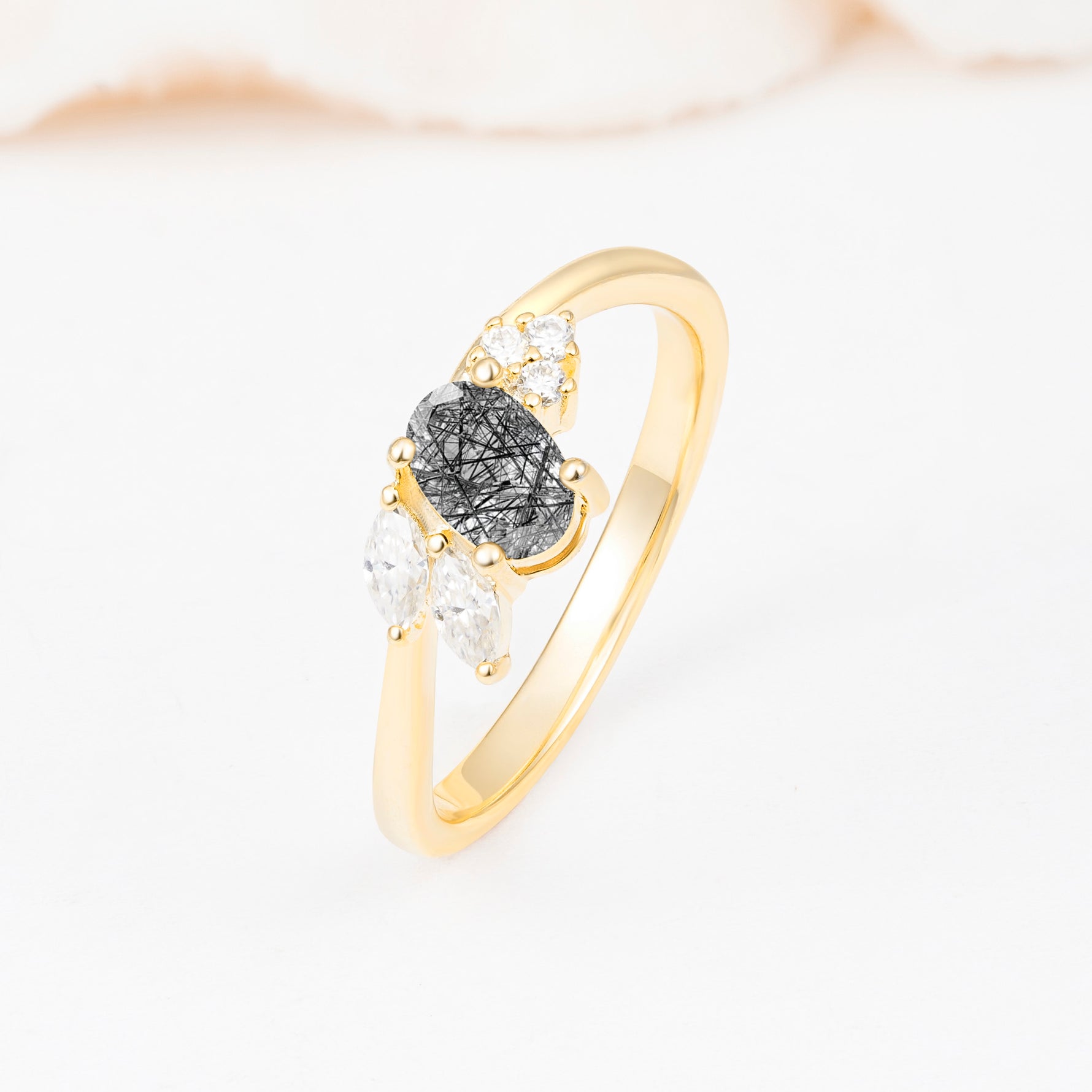 SR08714 Black Rutilated Quartz Ring - Additional view
