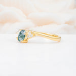 SR08714 Moss Agate Ring - White-Gold