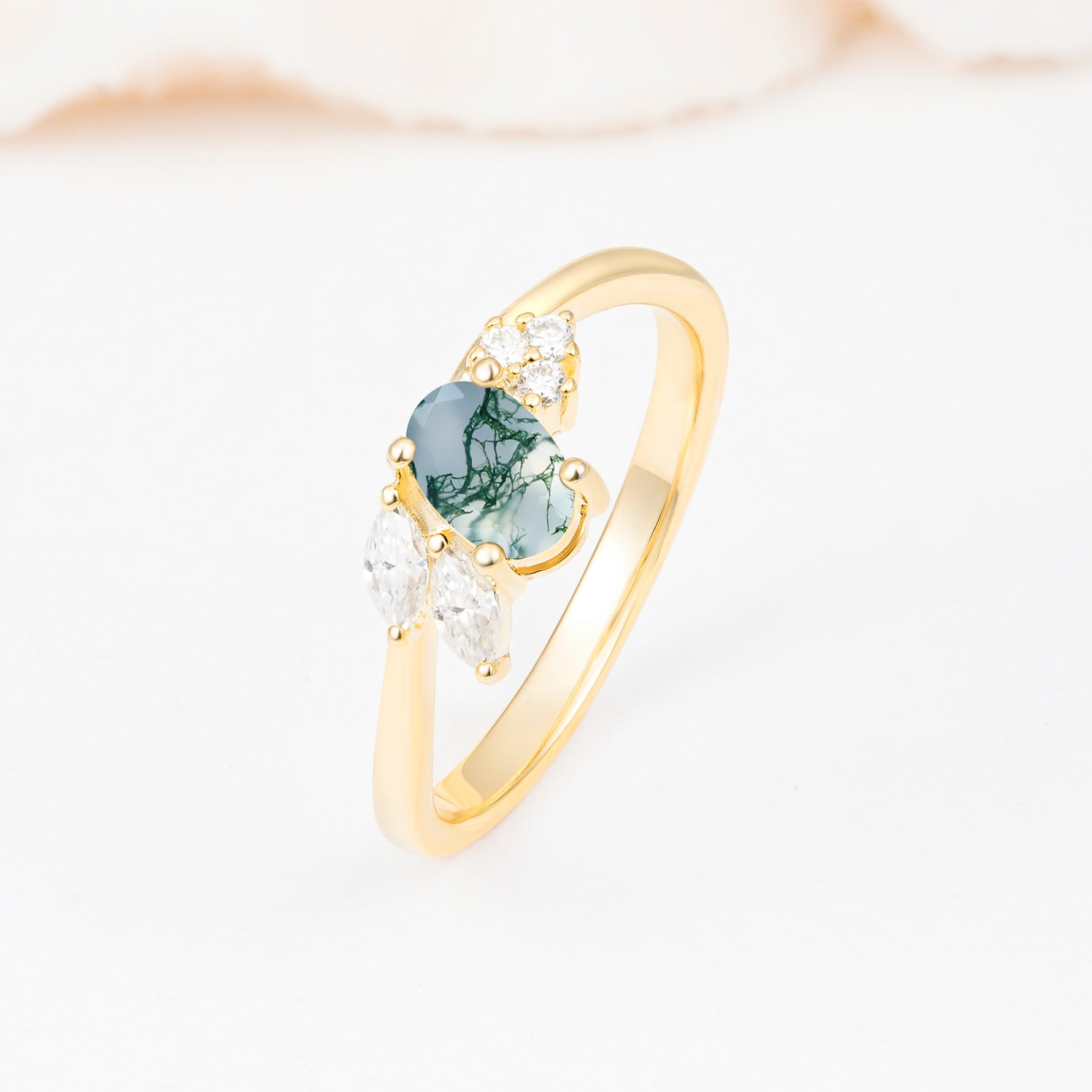 SR08714 Moss Agate Ring - Additional view
