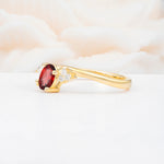 SR08714 Garnet Ring - White-Gold