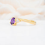 SR08714 Amethyst Ring - White-Gold