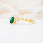 SR08714 Emerald Ring - White-Gold