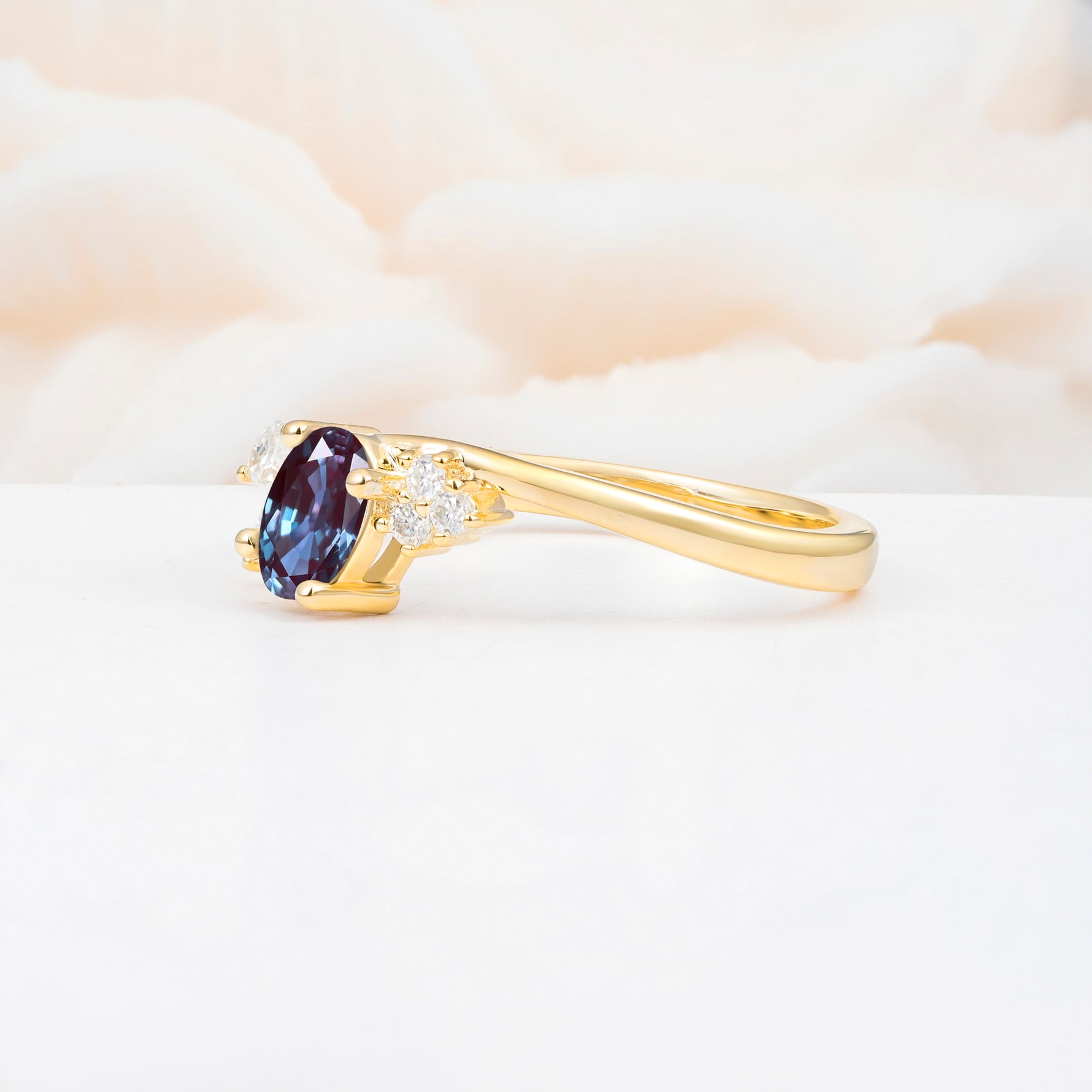 SR08714 Alexandrite Ring - White-Gold