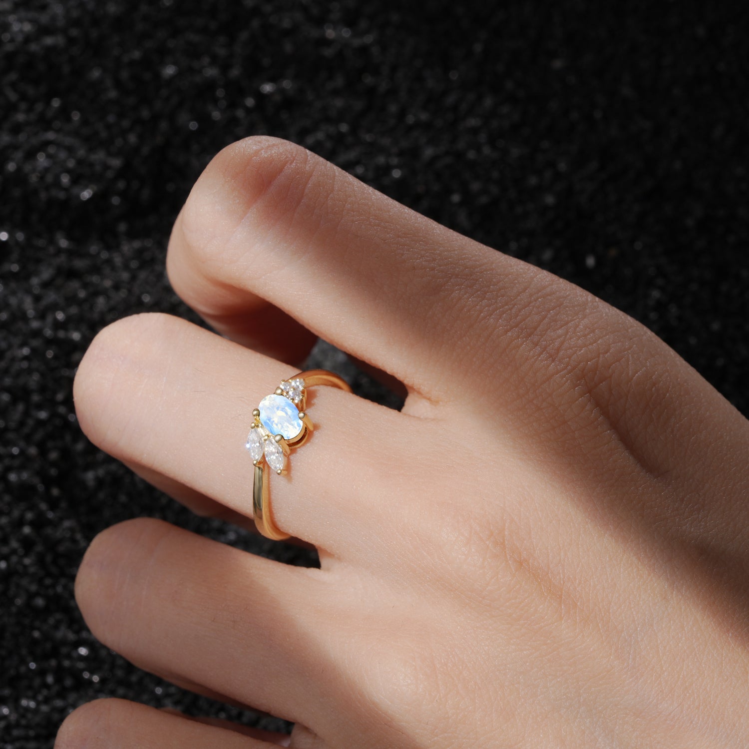 SR08714 Moonstone Ring - Rose-Gold