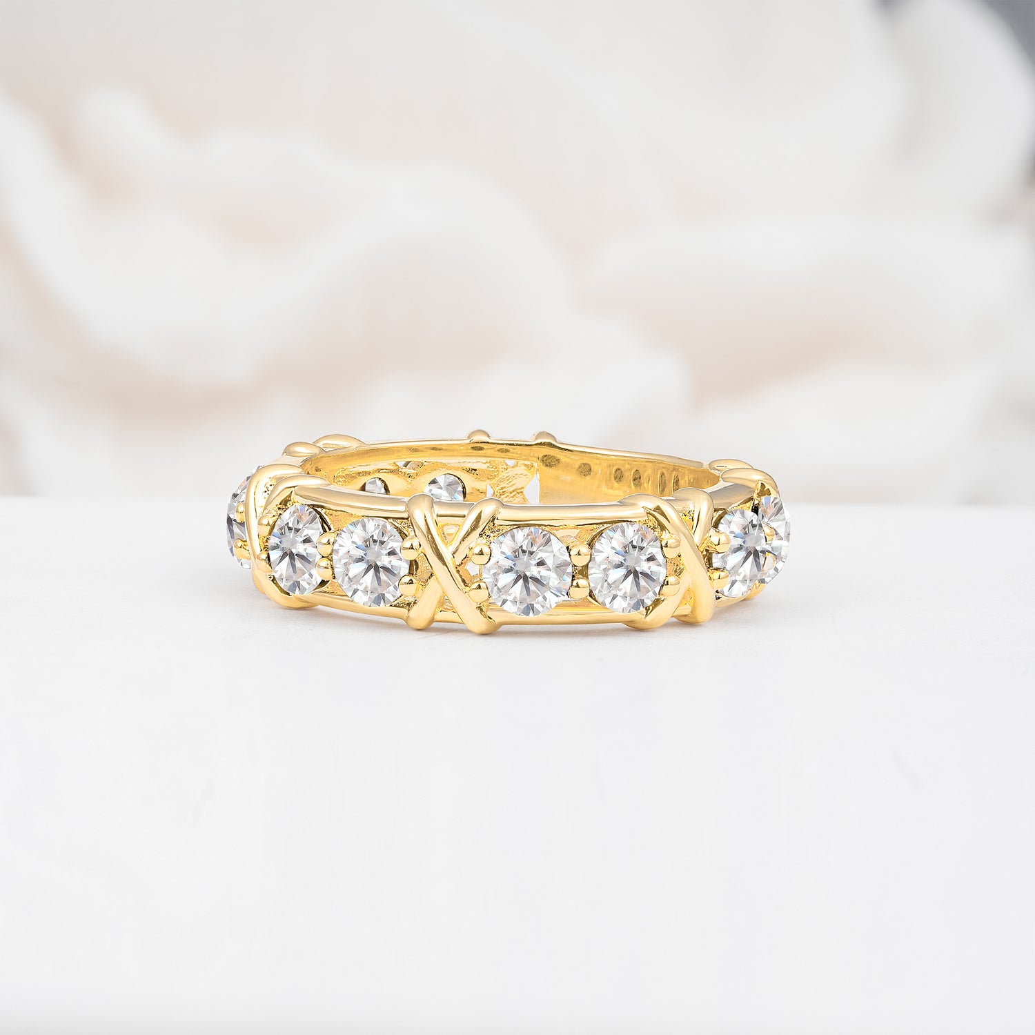 SR08741 Moissanite Ring - Yellow-Gold