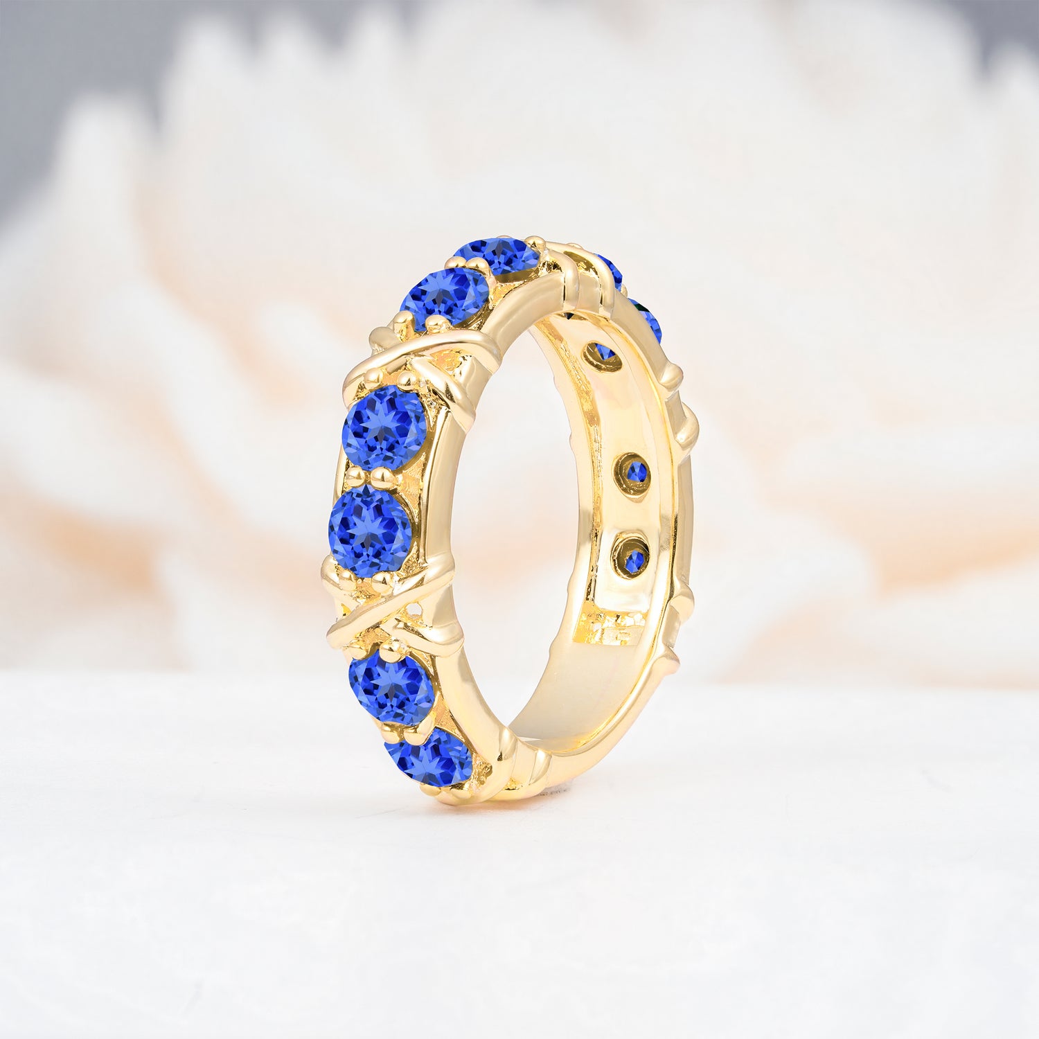 SR08741 Sapphire Ring - White-Gold