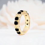 SR08741 Black Onyx Ring - White-Gold