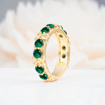 SR08741 Emerald Ring - White-Gold