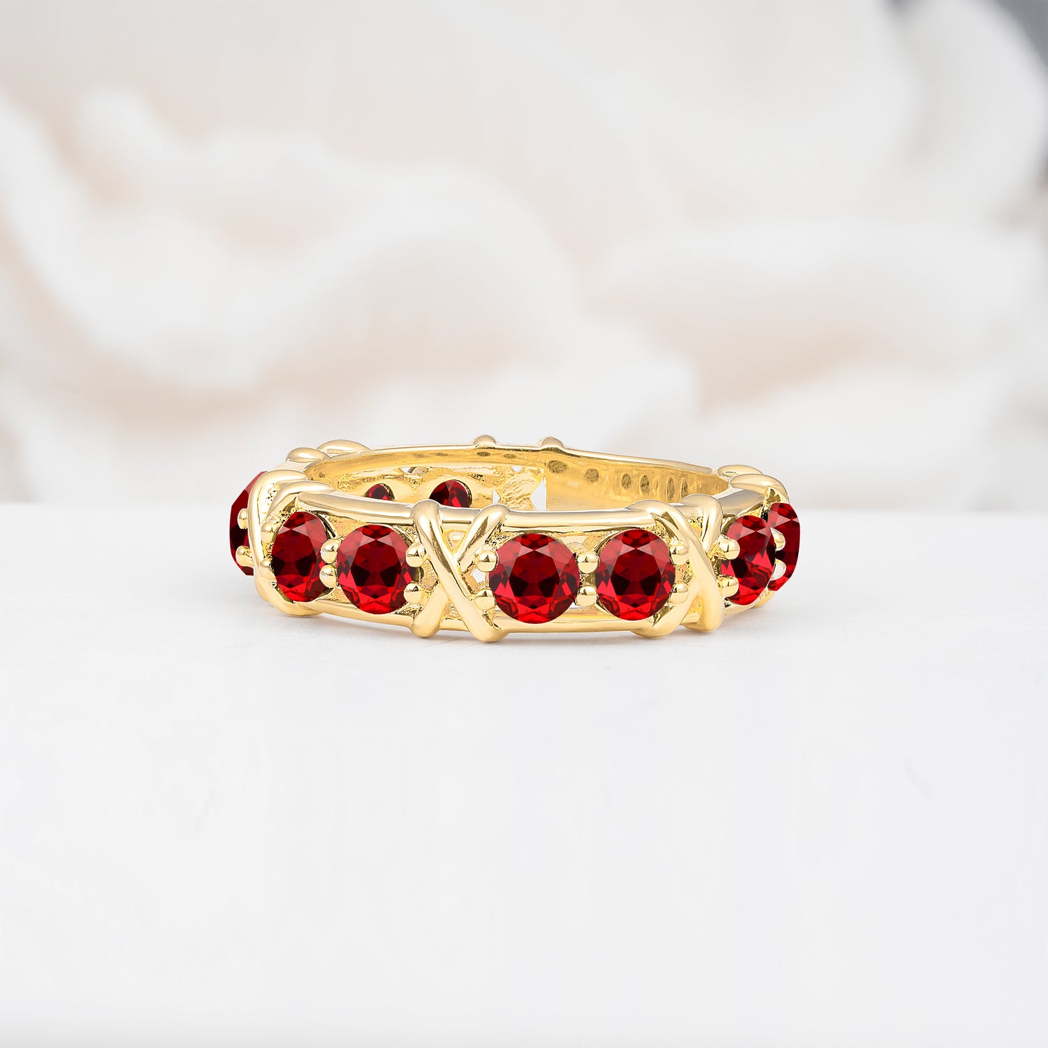 SR08741 Ruby Ring - Yellow-Gold